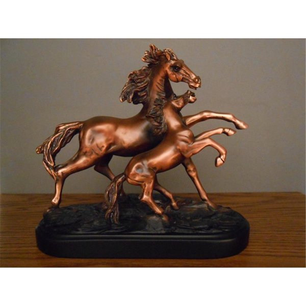 Marian Imports Marian Imports F13103 Mare And Foal Bronze Plated Resin Sculpture 13103